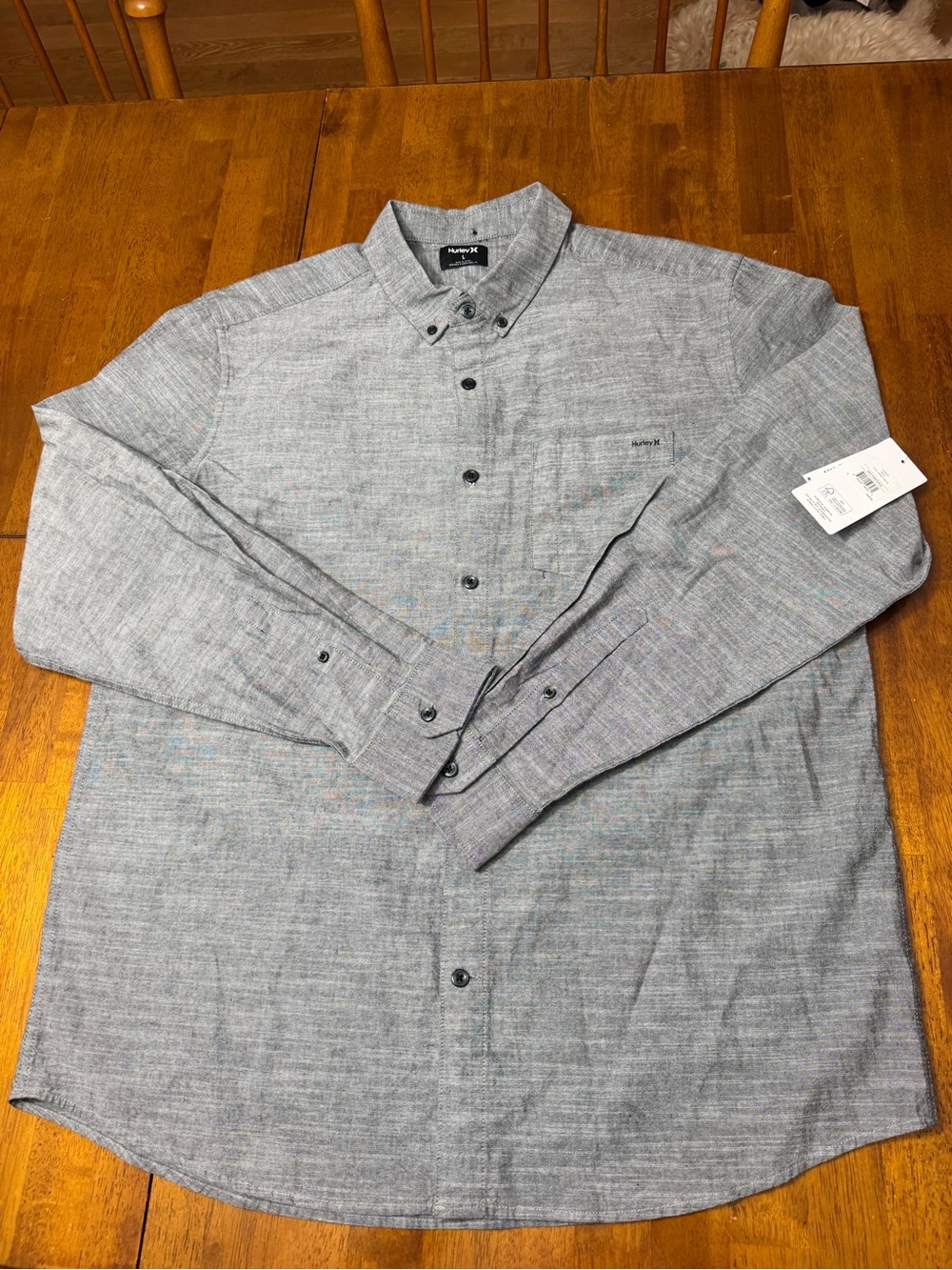 Brand New Hurley Grey Long Sleeved Shirt Men’s Size Large Retail $60